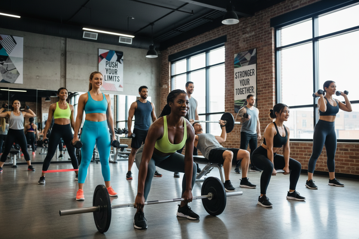 Multicultural Bodybuilding Workout