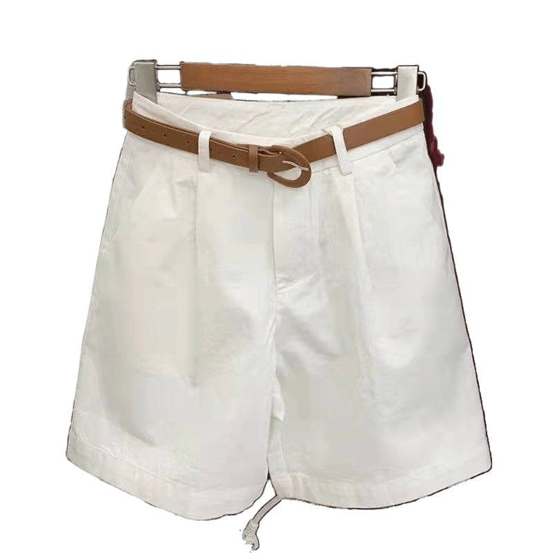 Womens Loose Slimming High-waisted Wide-leg Outerwear Shorts