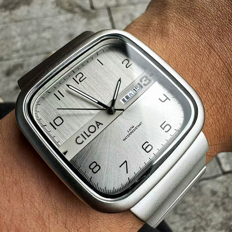 Reloj mecánico con diseño ideal para estudiantes y detalles de agujeros para hombre.