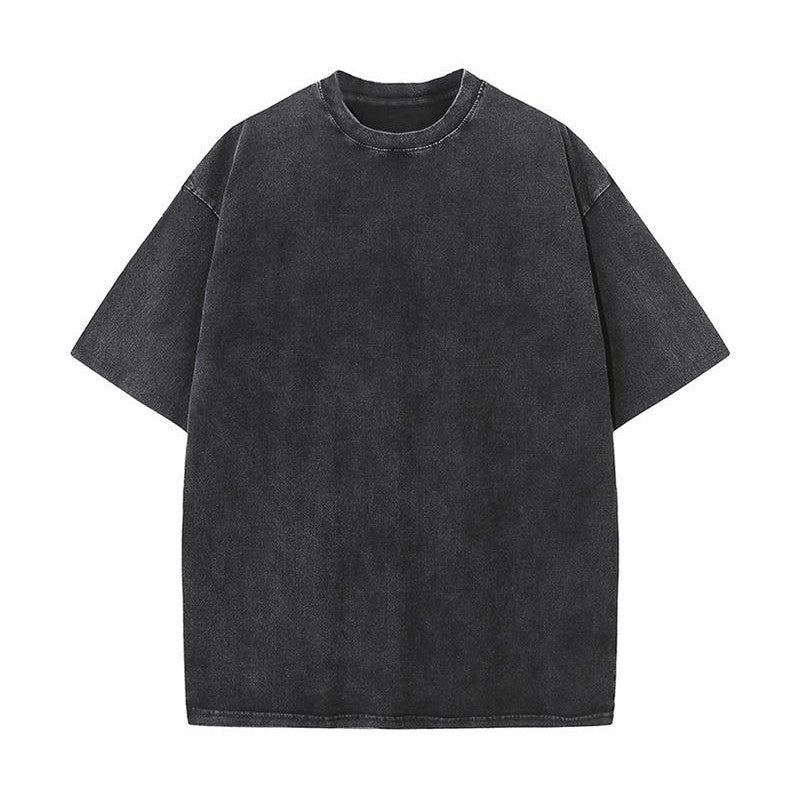 American-style Stir-fried Snowflake Batik Crewneck Short Sleeves