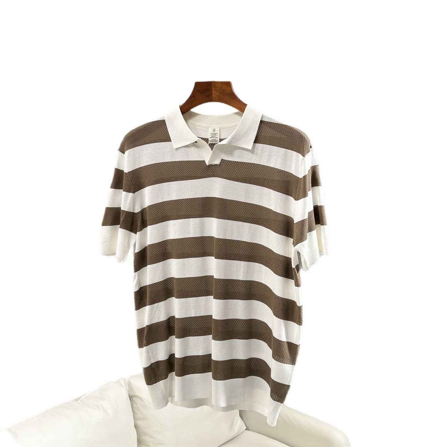Summer Mens Light-Luxury Fashion Lapel Short-Sleeve Knitted Polo Shirt