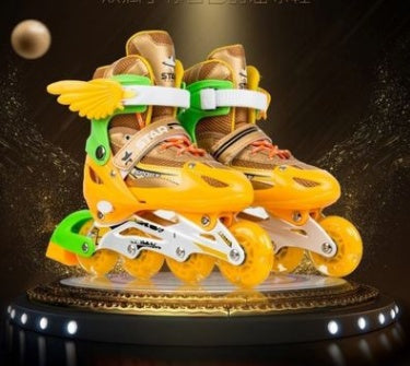 Patines en línea para niños y niñas, botas de patinaje con luces intermitentes de tamaño ajustable