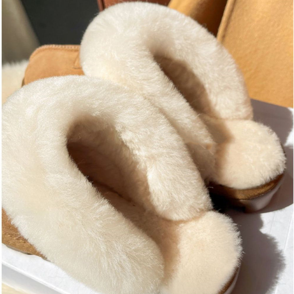 Botas de nieve de lana envueltas con piel