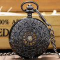 Reloj de bolsillo mecánico retro grande color pistola con diseño de telaraña