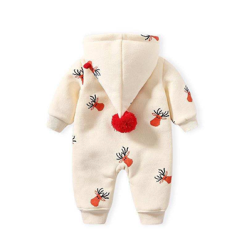 Ropa de bebé cálida y acolchada de color caqui Ropa de gateo para bebés