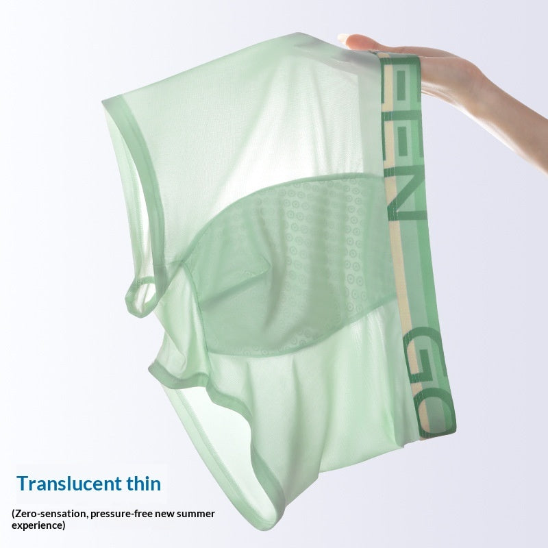 Ropa interior de seda helada para hombre, fresca, cómoda y transpirable para el verano.