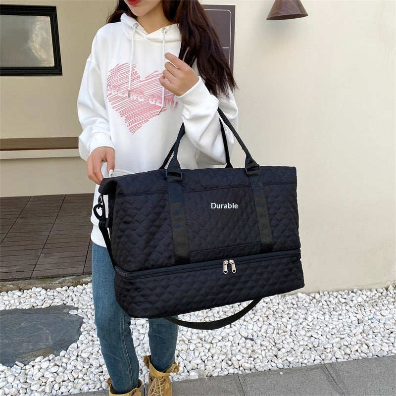 Bolso bandolera de viaje de gran capacidad con asa bordada y acolchado