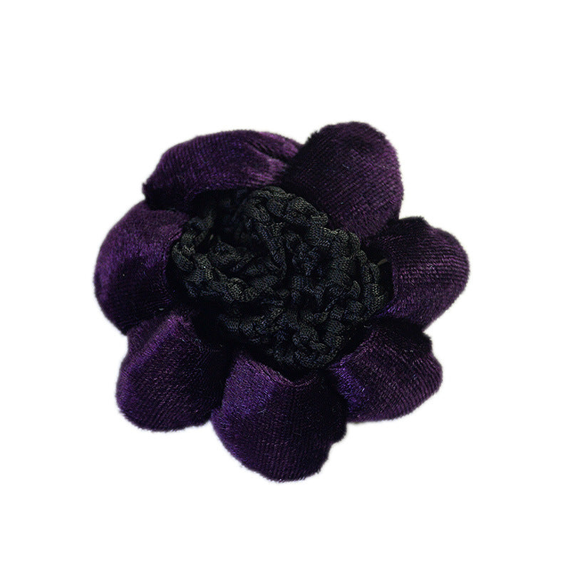 Diadema de terciopelo de color liso para danza con bolsa de malla para el cabello