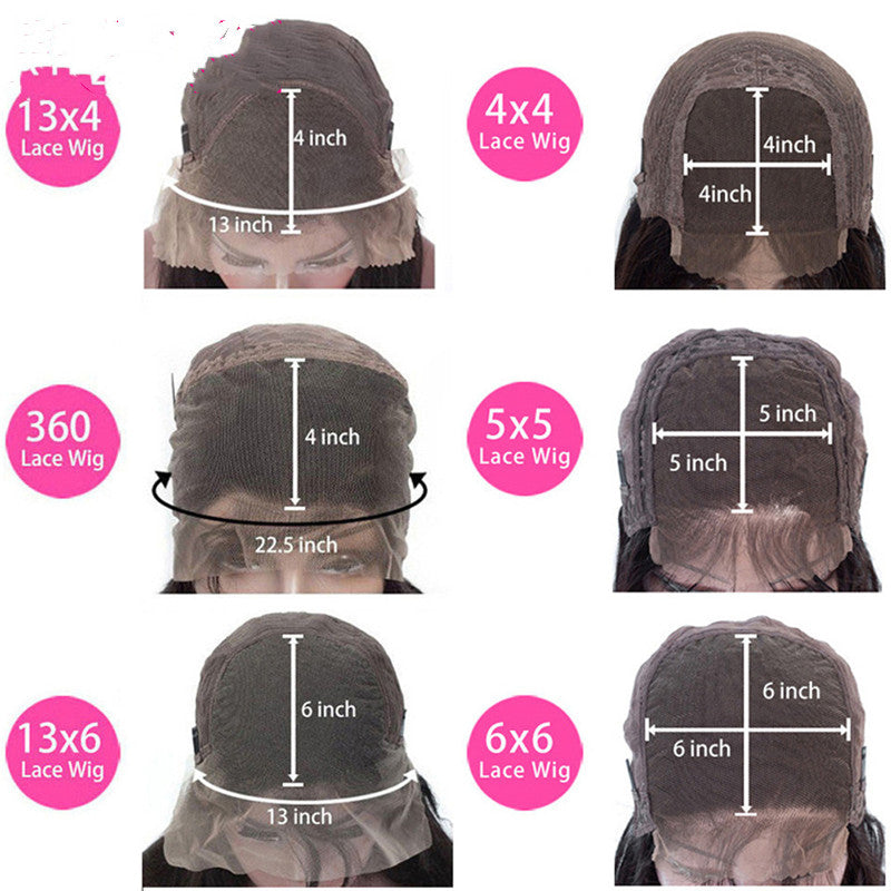 Peluca de cabello humano con ondas profundas rojas y real