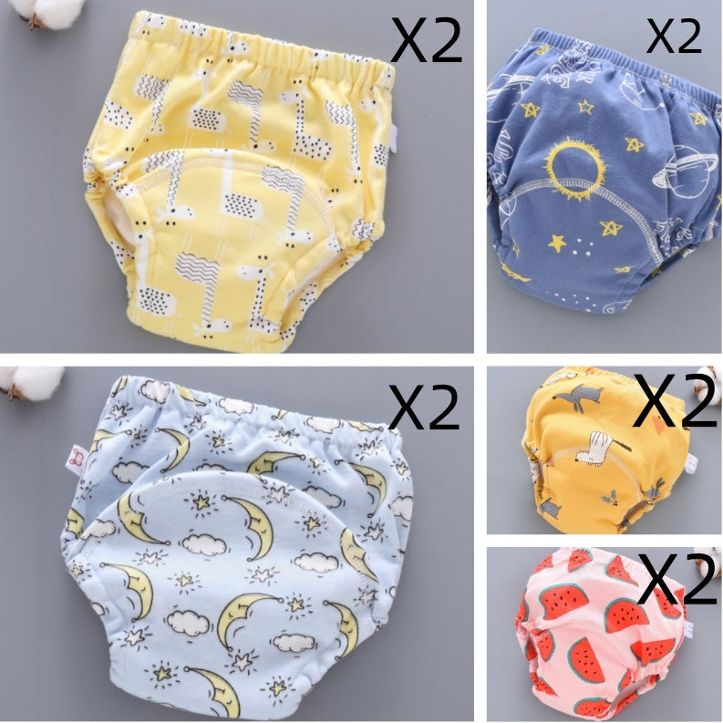 Pantalones de entrenamiento para bebé, lavables, de gasa de 6 capas, para cubrir pañales