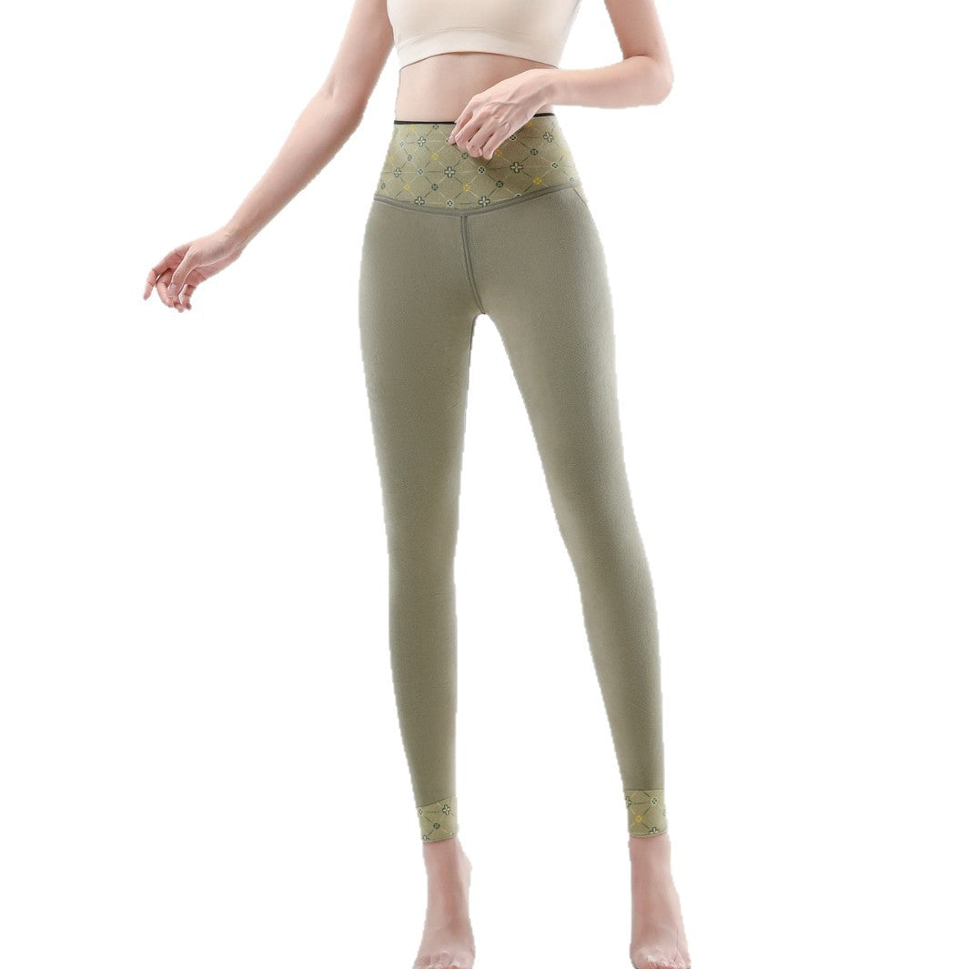 Leggings de yoga adelgazantes para levantamiento de glúteos, con forro polar, para otoño e invierno