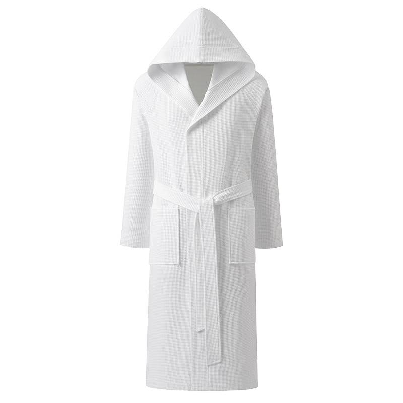 Albornoz con capucha de algodón puro para hombre