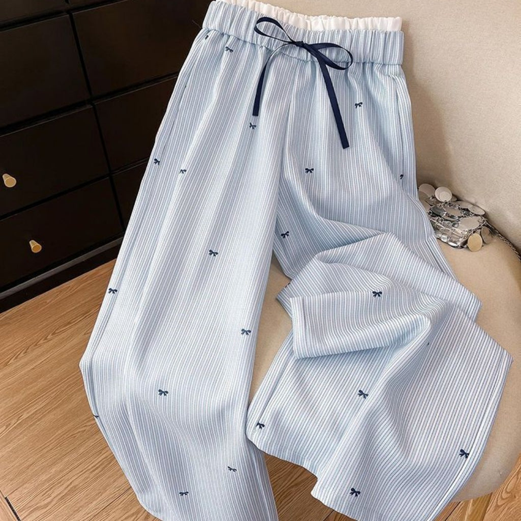 Women's Drawstring High-Waisted Straight Leg Casual Pants