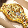 Reloj de lujo dorado resistente al agua para hombre con tourbillon