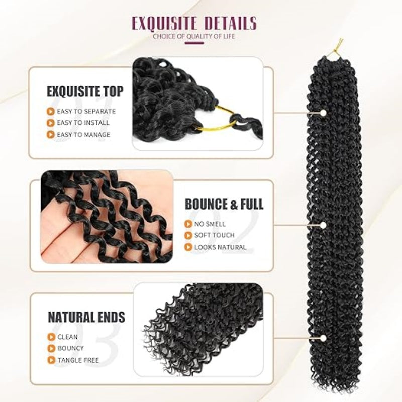 Water Wave Crochet Braiding Hair LongBohemian Curly Style Suitable For Butterfly Braids AndFaux Braids 60 Grams Multiple Styling Options AvailableHD Frontal Wig