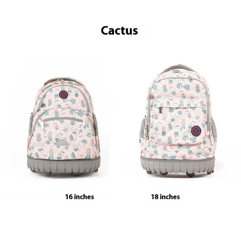 Mochila escolar con ruedas para niños, estilo coreano