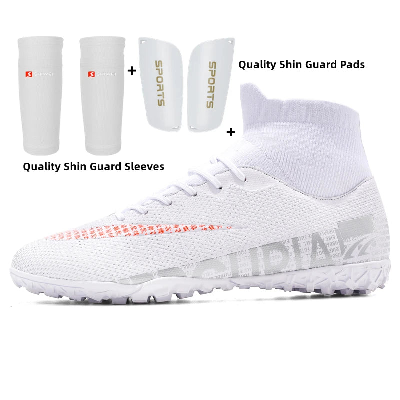 Zapatillas de fútbol de caña alta para hombre y mujer, con clavos rotos, tacos cortos AG, clavos largos TF, zapatillas de entrenamiento deportivas