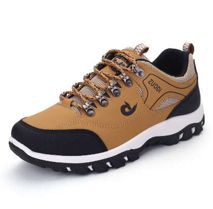 Zapatos de senderismo con bloques de color para hombre, ideales para aventuras al aire libre en primavera y verano.