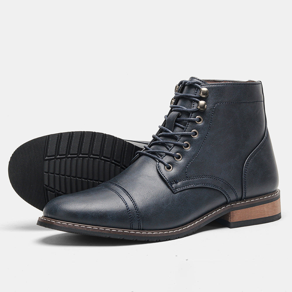 Botas casuales de cuero vintage para hombre