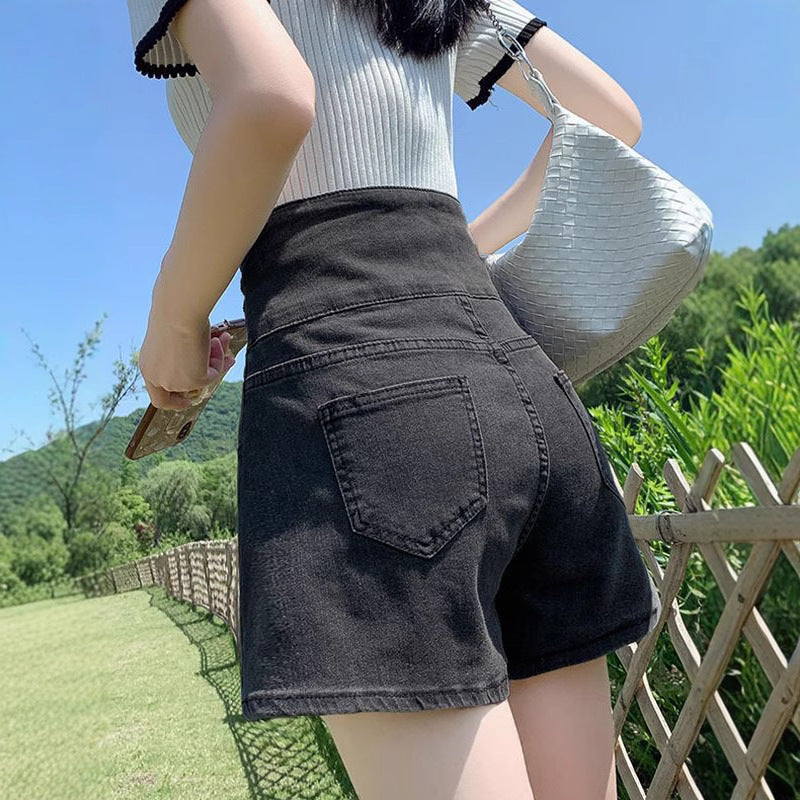 Shorts vaqueros retro de cintura alta para mujer