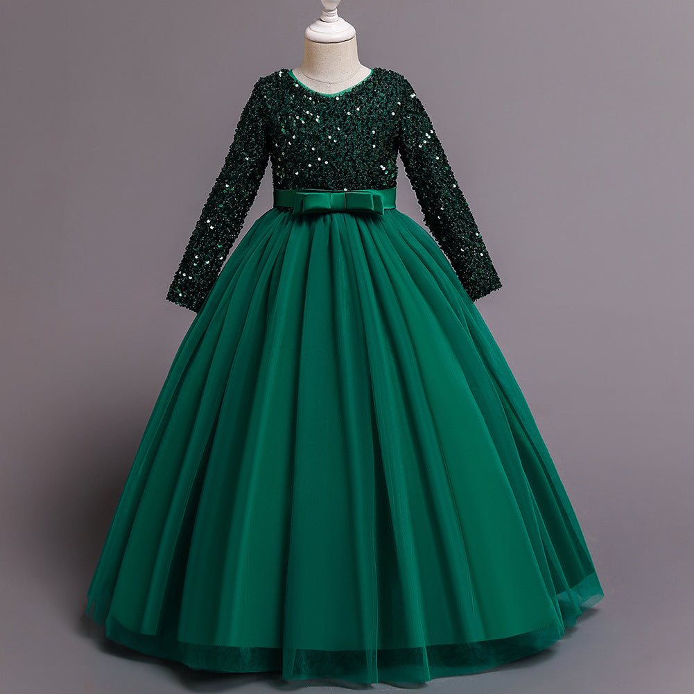 Vestido de lentejuelas de algodón de moda para niñas