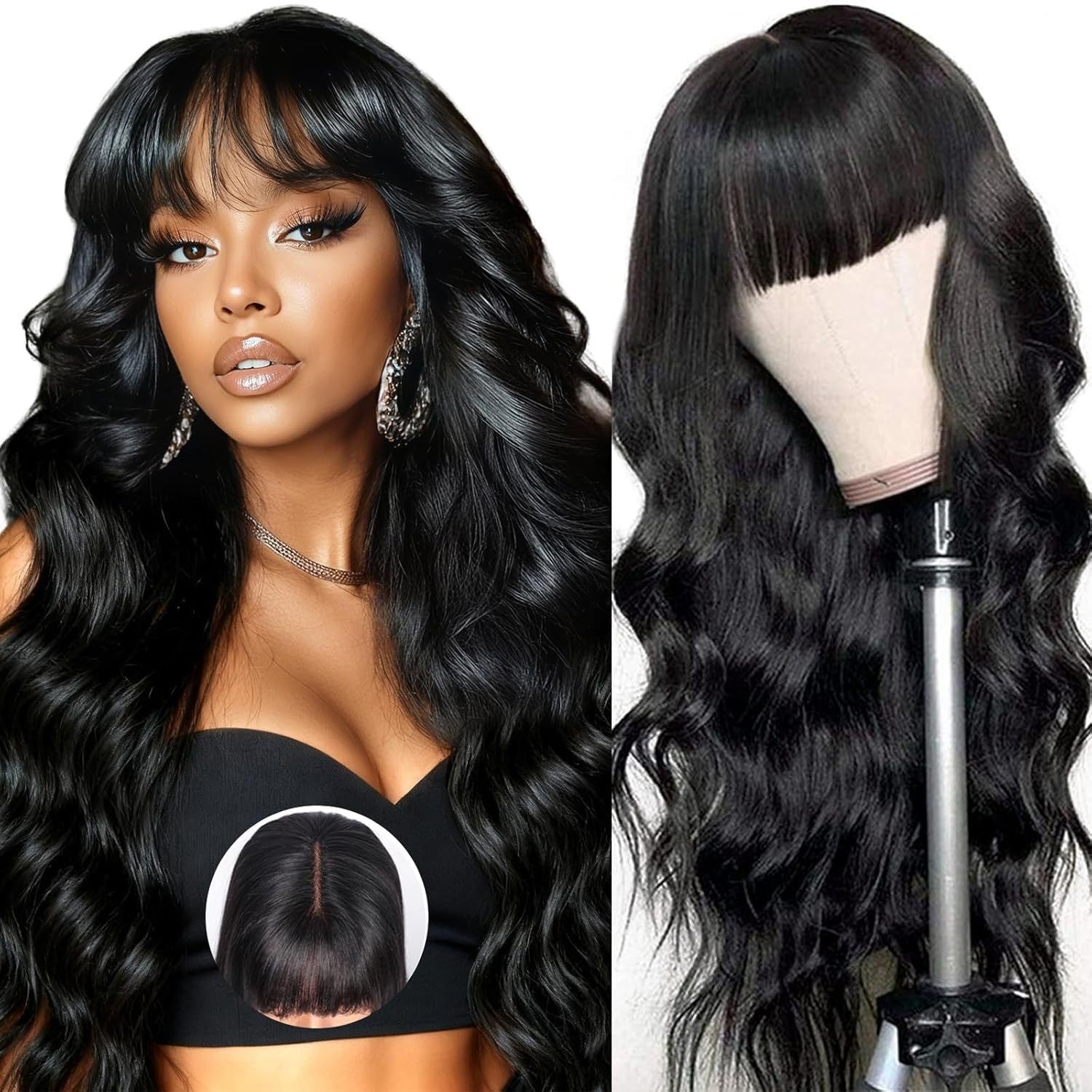 Pelucas BODY WAVE totalmente hechas a máquina sin encaje