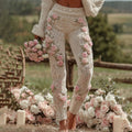 Leggings de punto estampados de moda para mujer que combinan con todo
