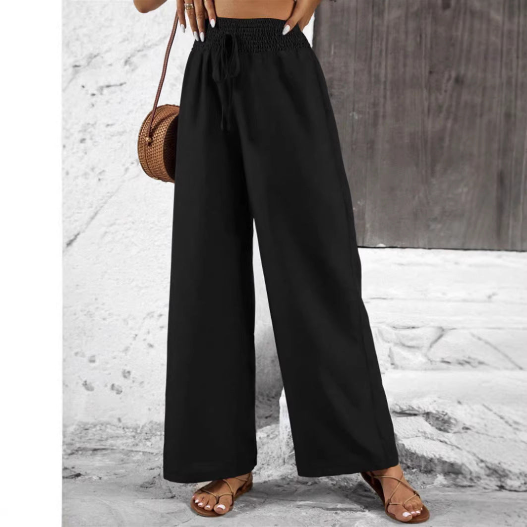 Pantalones casuales de cintura alta y elástica para mujer que favorecen la figura