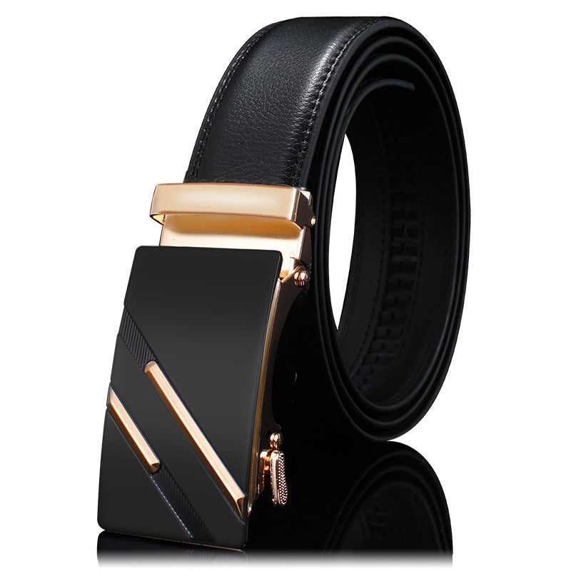 Cinturón de cuero genuino para hombre con hebilla automática