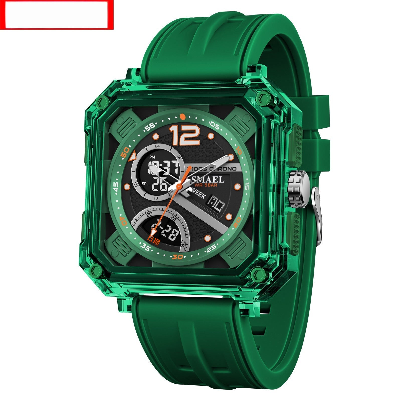 Reloj electrónico moderno y moderno para hombre con cronometraje preciso y diseño funcional.