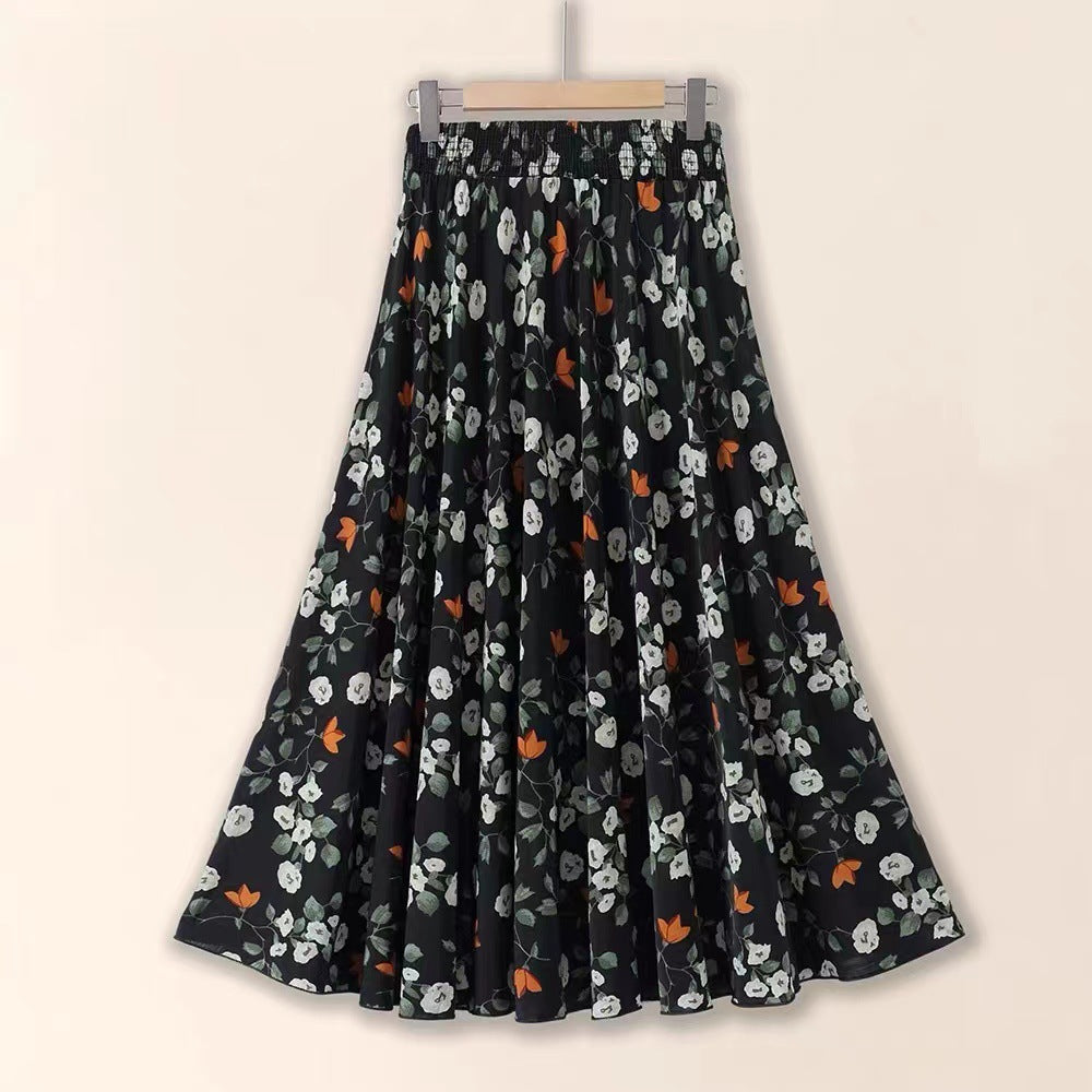 Vestido midi floral plisado adelgazante