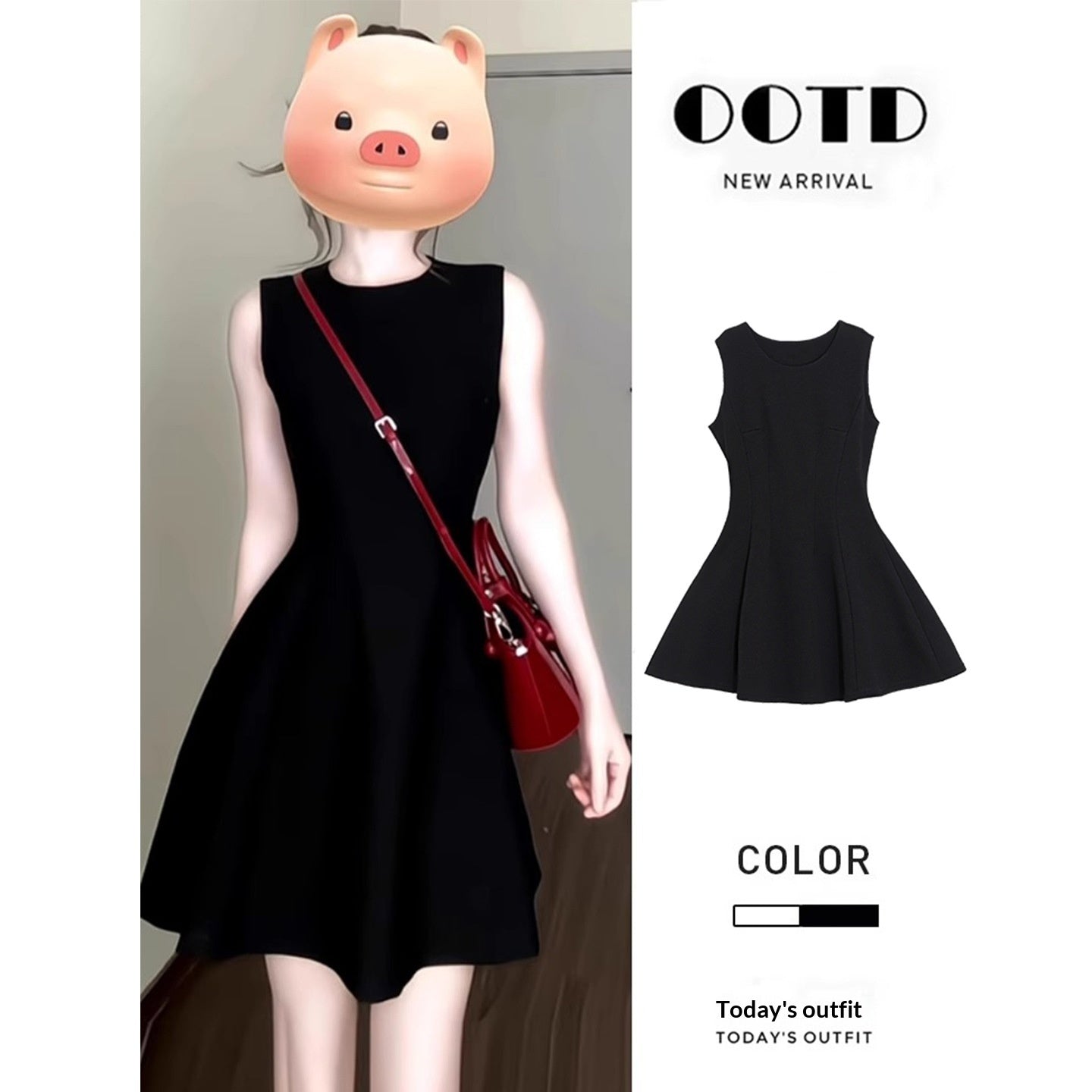 Vestido informal ajustado sin mangas con cintura ceñida para mujer