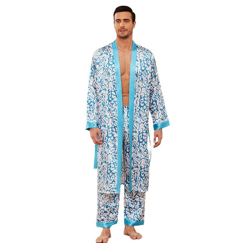 Pijama fino de manga larga para hombre de otoño