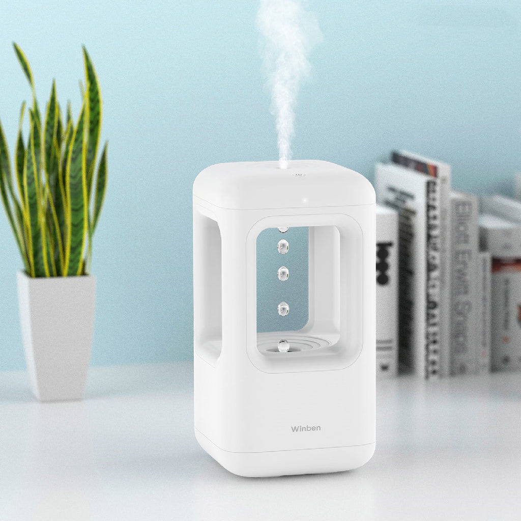 Nuevo humidificador de aire para el hogar, silencioso, para dormitorio, antigravedad, con gotas de agua y luz ambiental.