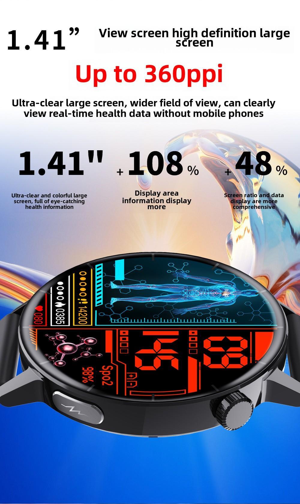 1.41-inch Health Smartwatch Fitness Tracker And Heart Rate-blood Oxygen-blood Pressure-sleep Monitor
