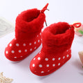 Botas de piel con lunares y zapatos para bebé recién nacido