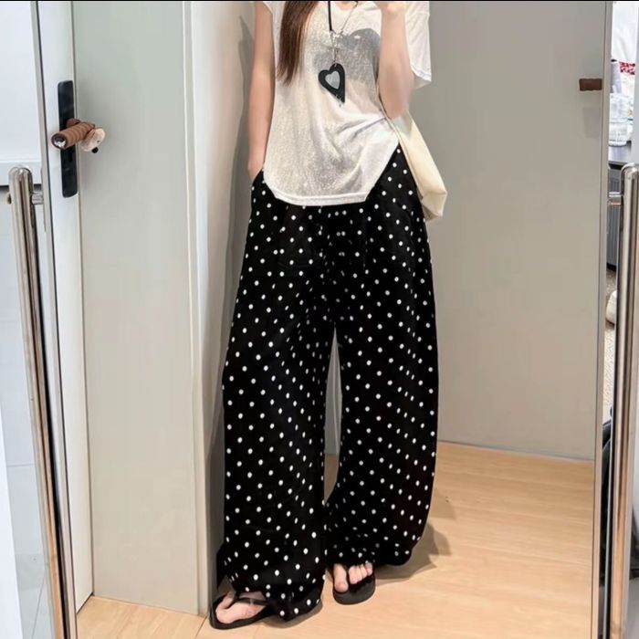 Pantalones rectos de cintura alta transpirables para mujer con cordón ajustable