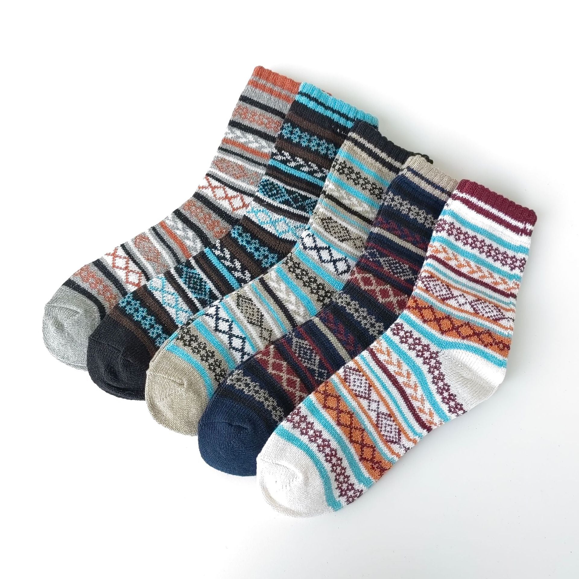 Calcetines de hombre de lana estilo étnico vintage para invierno