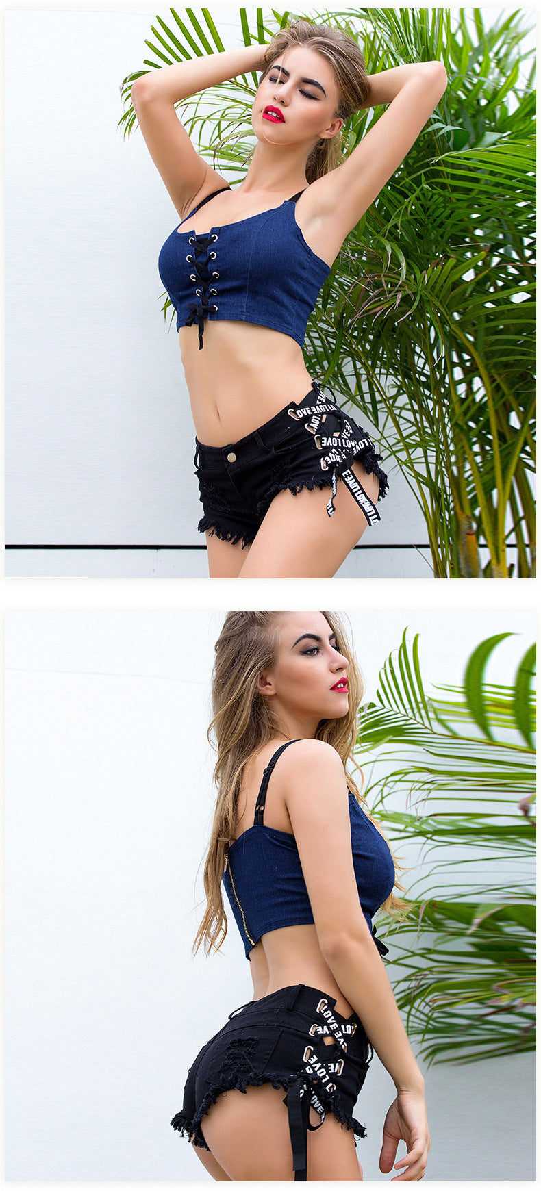 Shorts vaqueros ultracortos de moda para mujer con borlas