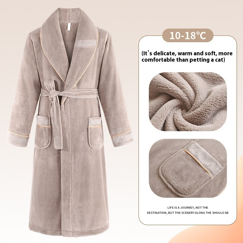 Pijama de invierno para hombre, de talla grande, con forro polar y fibra de leche, de longitud media
