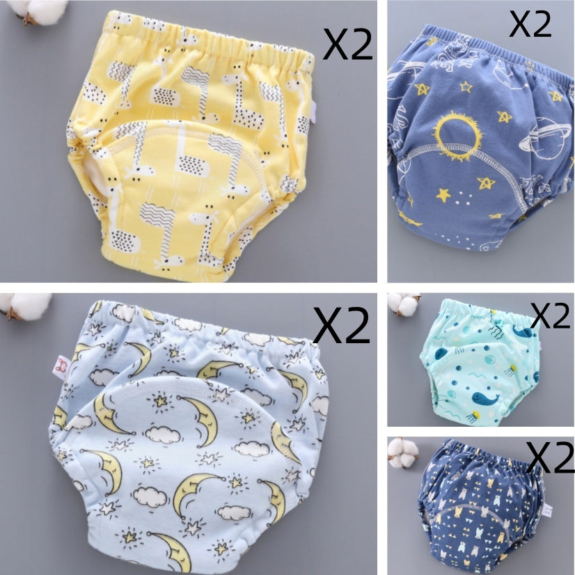 Pantalones de entrenamiento para bebé, lavables, de gasa de 6 capas, para cubrir pañales