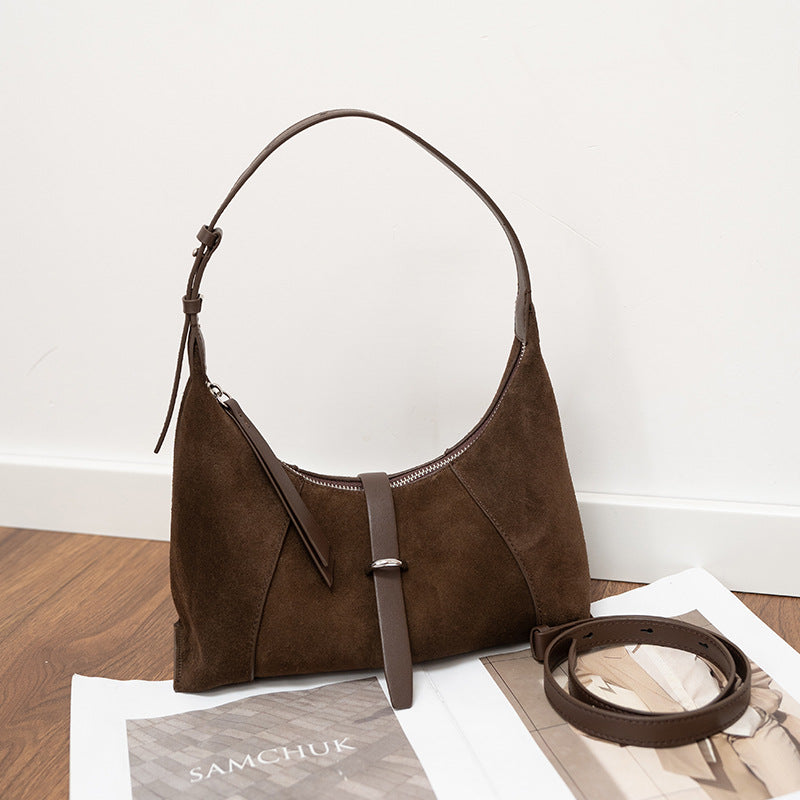 Bolso de hombro para mujer de estilo coreano con diseño cruzado texturizado