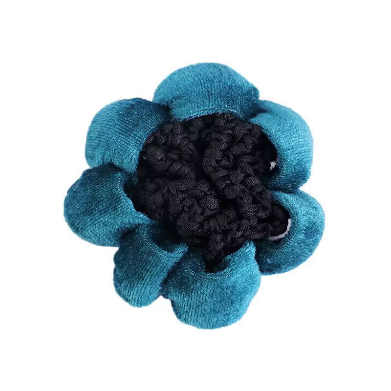 Diadema de terciopelo de color liso para danza con bolsa de malla para el cabello