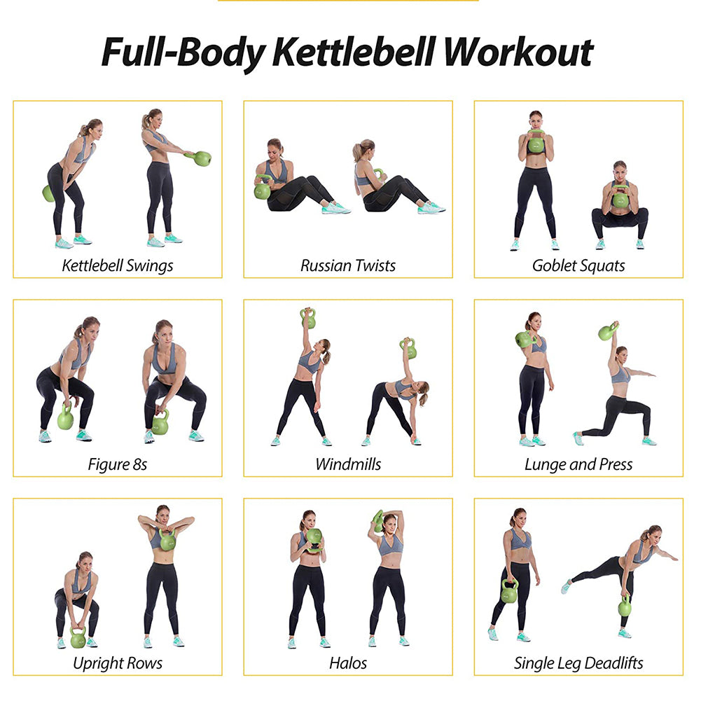 20lbs Kettlebell Set, Strength Training Kettlebells Weight Set For Women, Vinyl Coated Kettle Bell For Home Gym Workout Weight Lifting Equipment, Comfortable Grip Wide Handle Weights