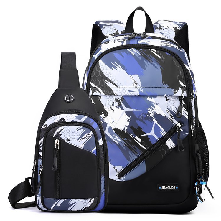 Conjunto de dos piezas para hombre: mochila y bolso de pecho