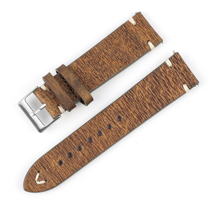 Correa de reloj de cuero versátil con estampado retro de cuello de vaca