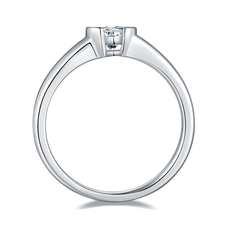 Heart-shaped Moissanite Set With Top-quality Moissanite Luxury And Fashionable Light Luxury Jewelry Silver Ring S925 Silver-plated Platinum