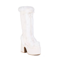 Botas de piel con plataforma y tacón alto para mujer