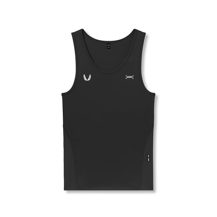 Camiseta deportiva de verano para hombre, estilo americano, de seda de leche, de secado rápido y muy elástica, sin mangas