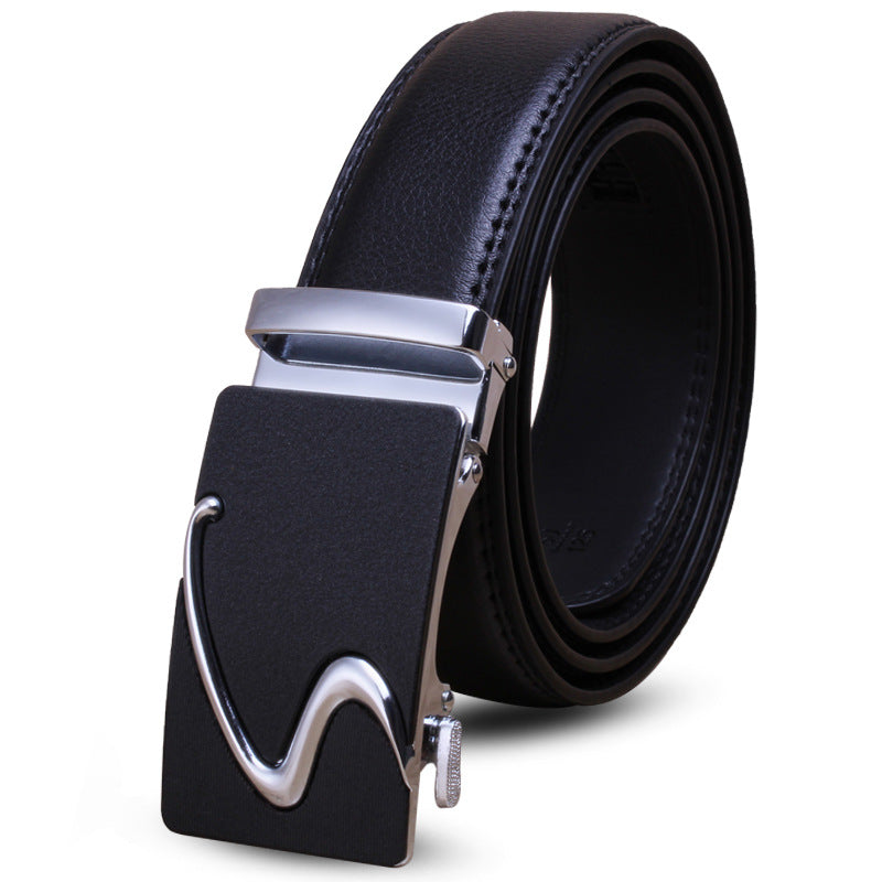 Cinturón de cuero genuino para hombre con hebilla automática